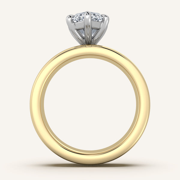 Chunky Engagement Ring | 14k Two Tone