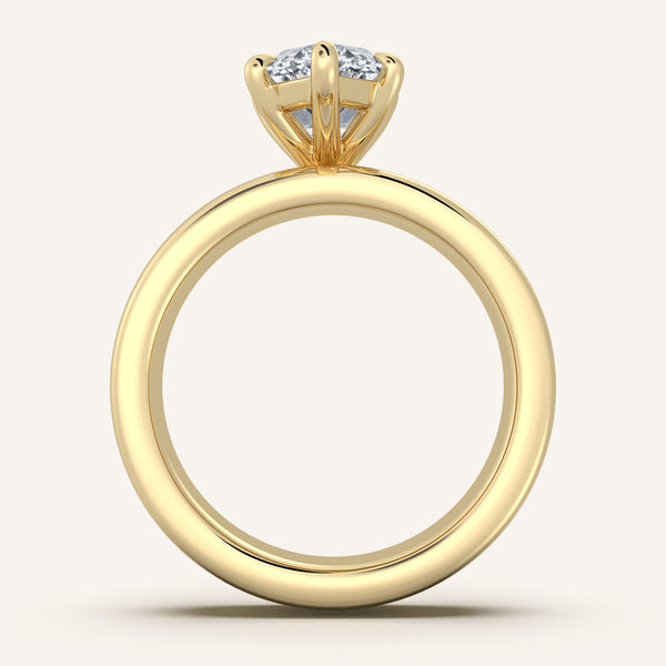 Chunky Engagement Ring | 14k Yellow Gold