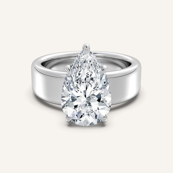 Chunky Engagement Ring | 18k White Gold