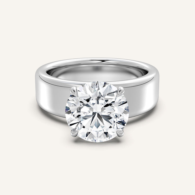 Image for Round Cigar Band Engagement Ring | Platinum