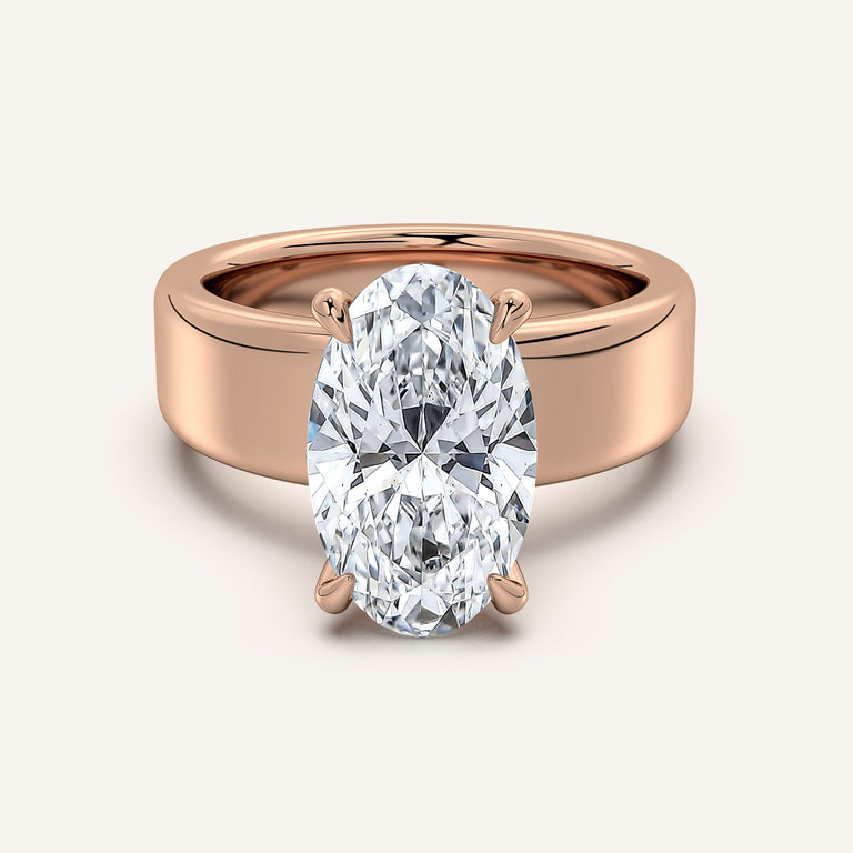 Image for Moval Cigar Band Engagement Ring | 14k Rose Gold