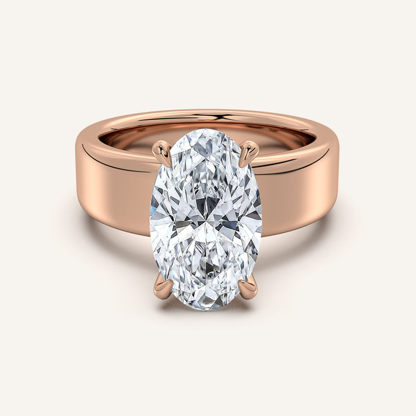 Moval Cigar Band Engagement Ring | 18k Rose Gold