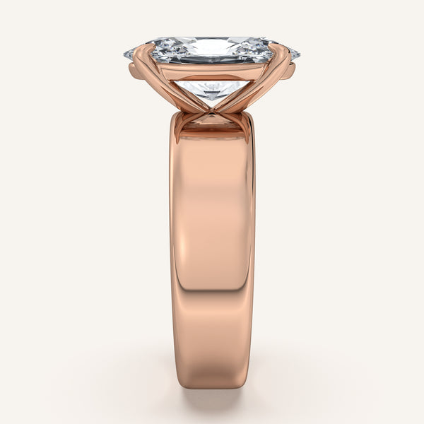 Moval Cigar Band Engagement Ring | 18k Rose Gold