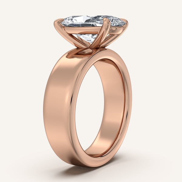 Moval Cigar Band Engagement Ring | 18k Rose Gold