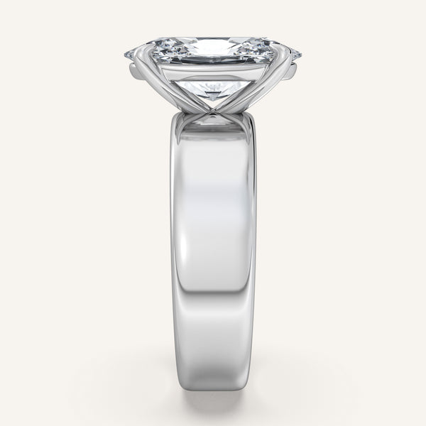 Moval Cigar Band Engagement Ring | Platinum