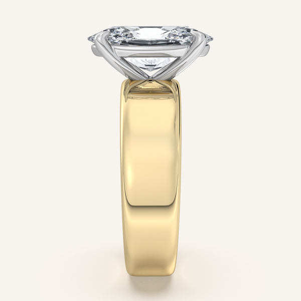 Moval Cigar Band Engagement Ring | 14k Two Tone
