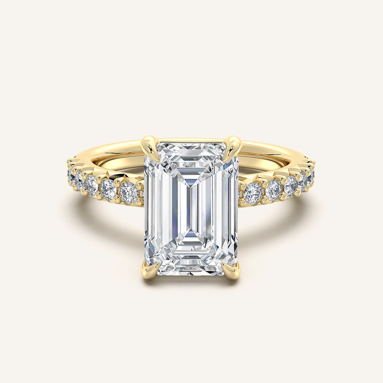 Image for Pave Band Engagement Ring | 18k Yellow Gold