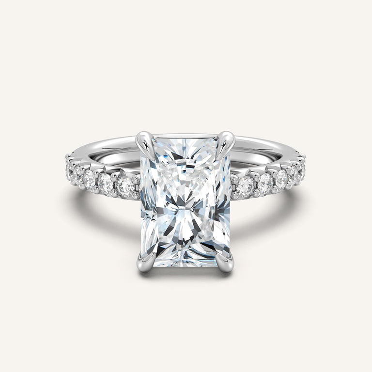 Image for Pave Band Engagement Ring | 18k White Gold
