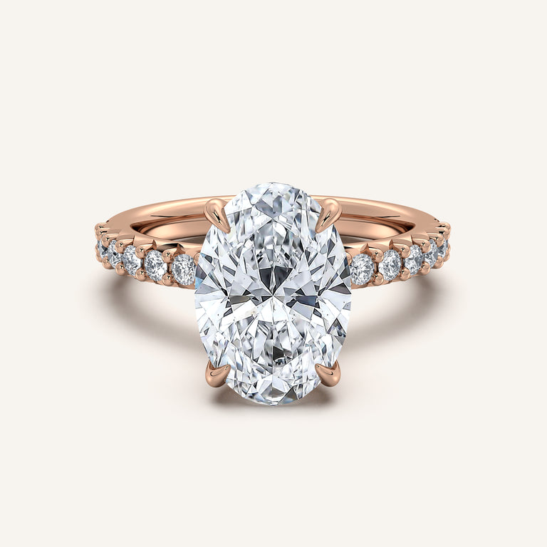 Image for Pave Band Engagement Ring | 14k Rose Gold