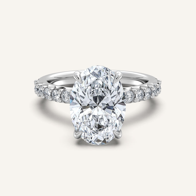 Image for Pave Band Engagement Ring | 14k White Gold