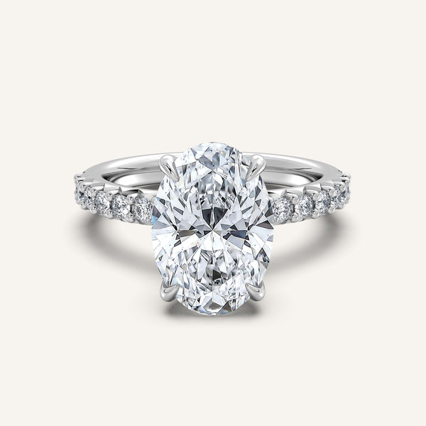 Brillante Accented Engagement Ring | 18k White Gold