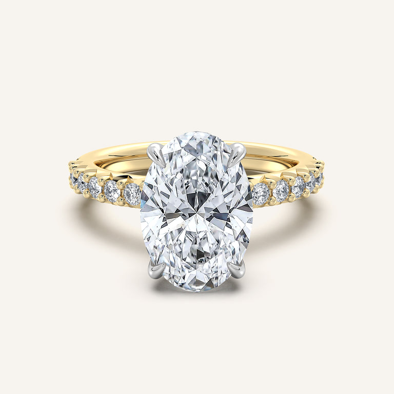 Image for Pave Band Engagement Ring | 14k Two Tone
