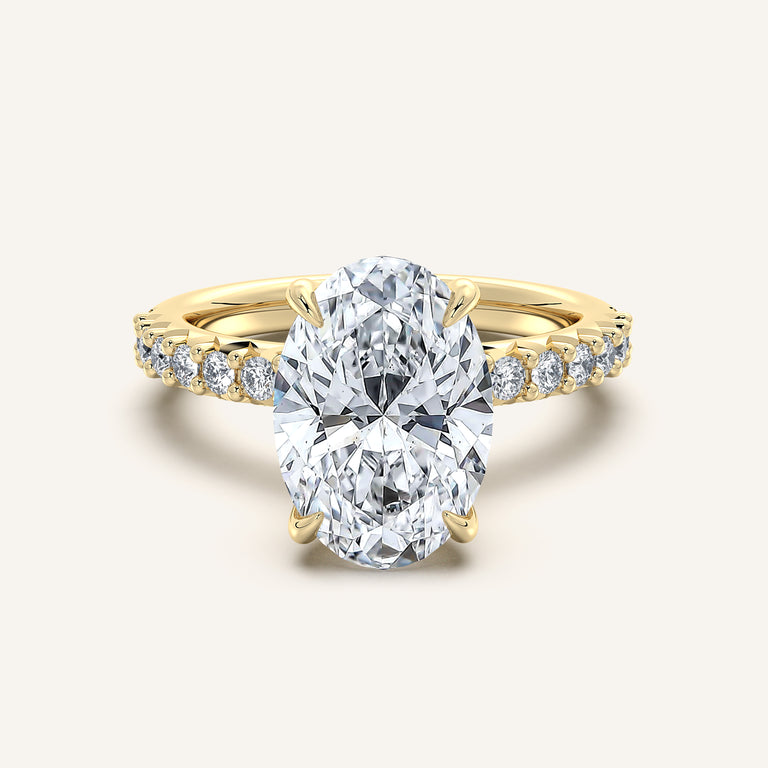 Image for Pave Band Engagement Ring | 18k Yellow Gold