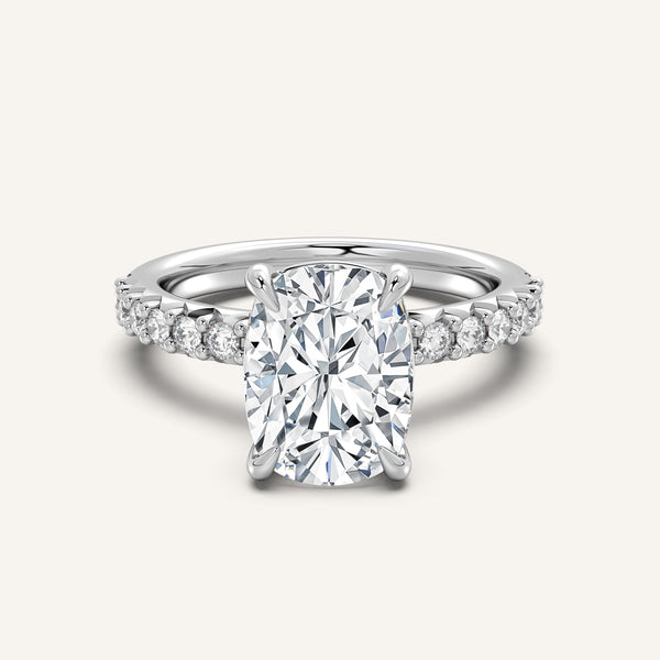 Brillante Accented Engagement Ring | 14k White Gold