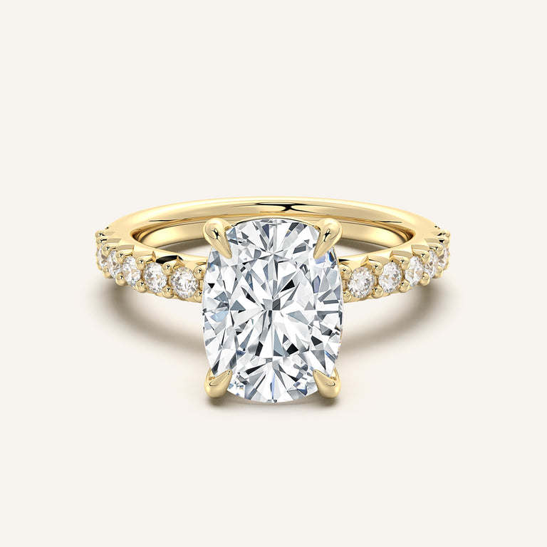 Image for Pave Band Engagement Ring | 14k Yellow Gold