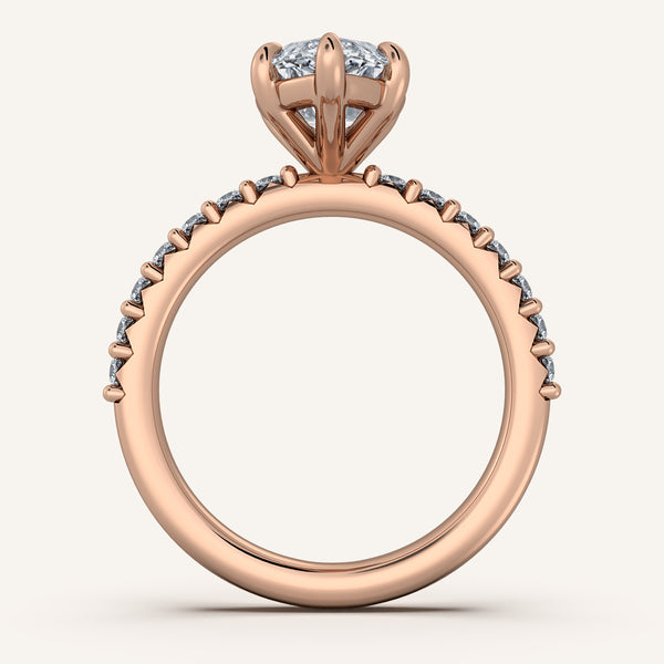 Brillante Accented Engagement Ring | 18k Rose Gold