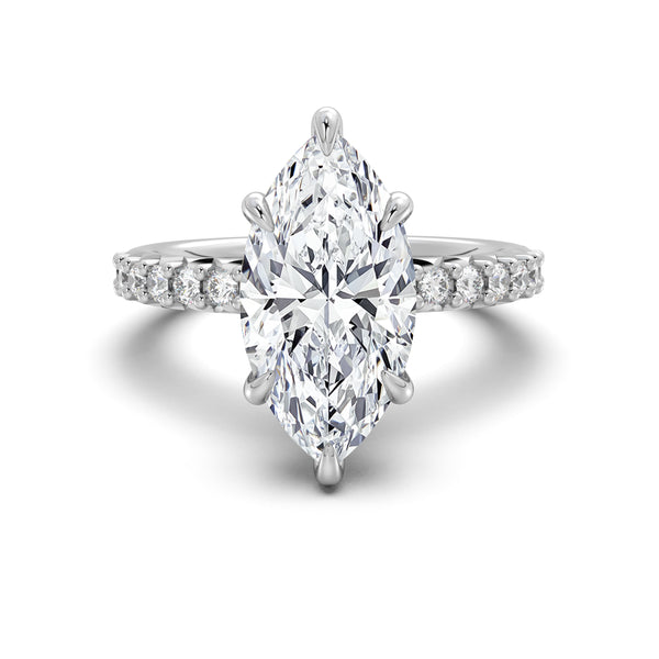 Brillante Accented Engagement Ring | 14k White Gold