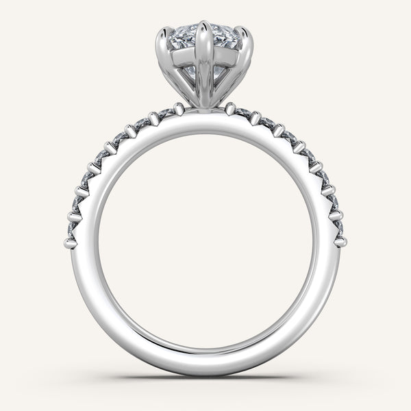 Brillante Accented Engagement Ring | 18k White Gold