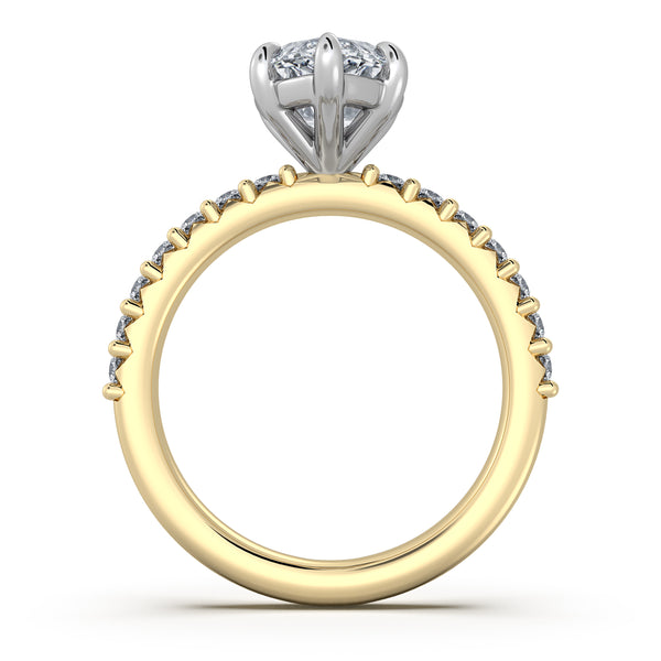 Brillante Accented Engagement Ring | 14k Two Tone