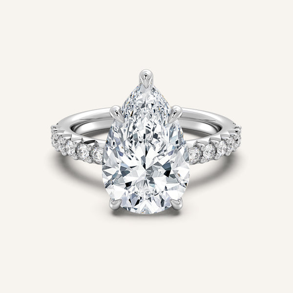 Brillante Accented Engagement Ring | 18k White Gold