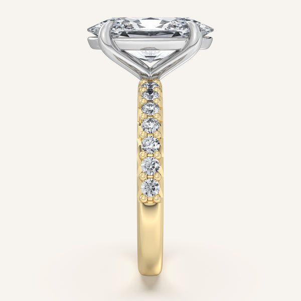 Moval Pave Band Engagement Ring | 18k Two Tone