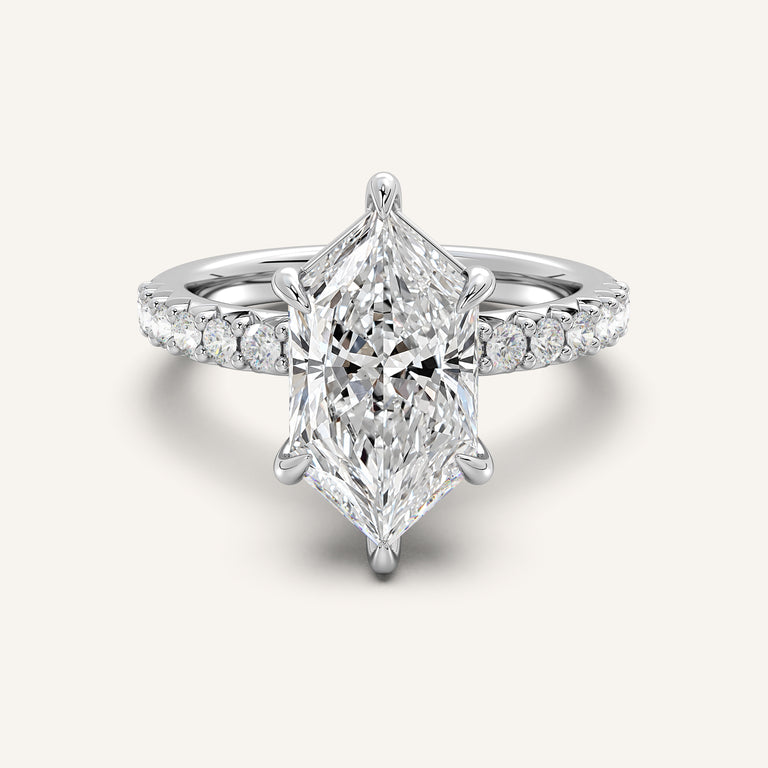 Image for Dutch Marquise Pave Band Engagement Ring | Platinum