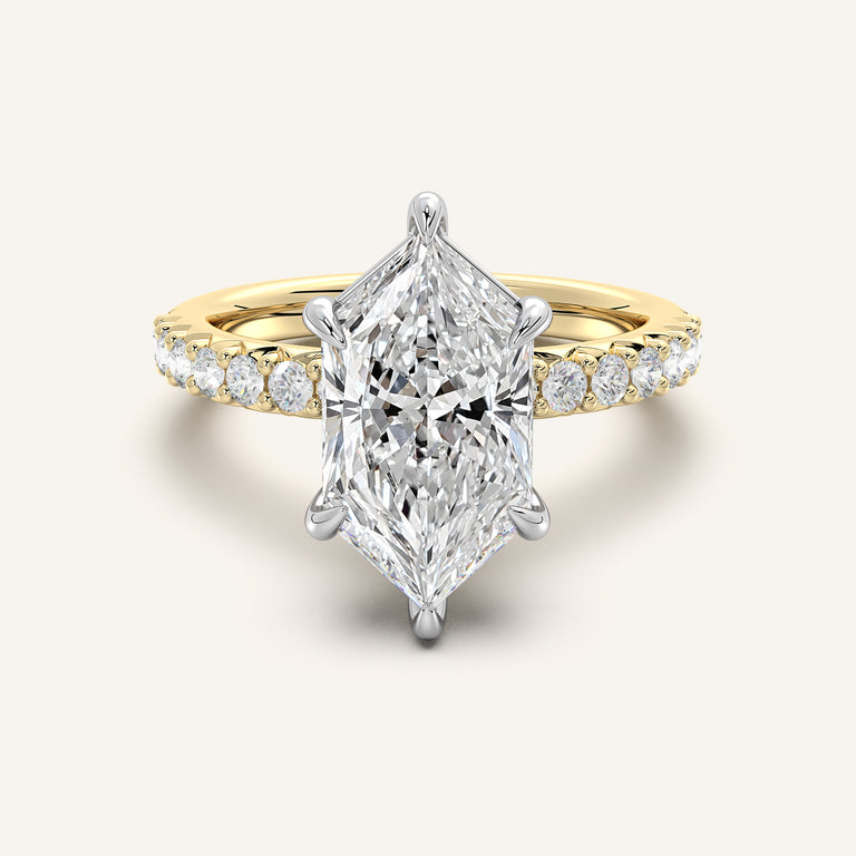 Image for Dutch Marquise Pave Band Engagement Ring | 18k Two Tone
