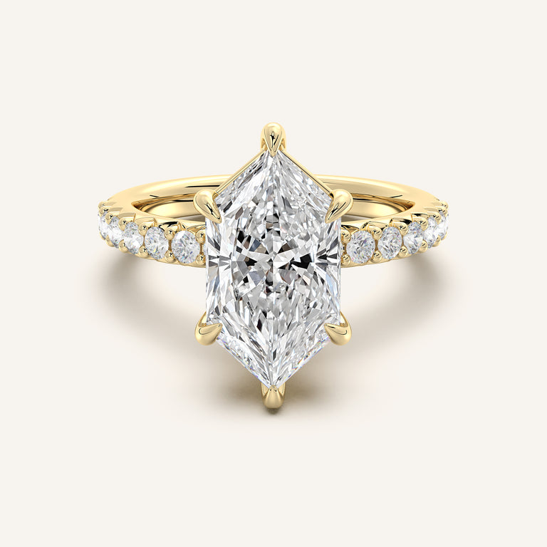 Image for Dutch Marquise Pave Band Engagement Ring | 18k Yellow Gold