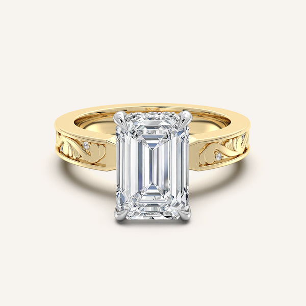 Vintage Inspired Engagement Ring | 14k Two Tone