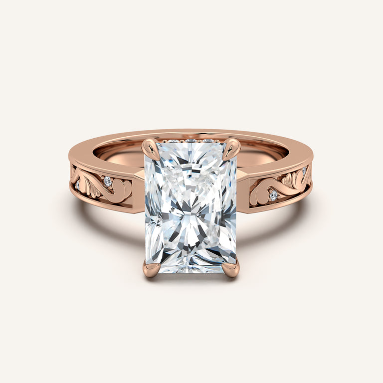 Image for Radiant Cut Vintage Inspired Engagement Ring | 18k Rose Gold