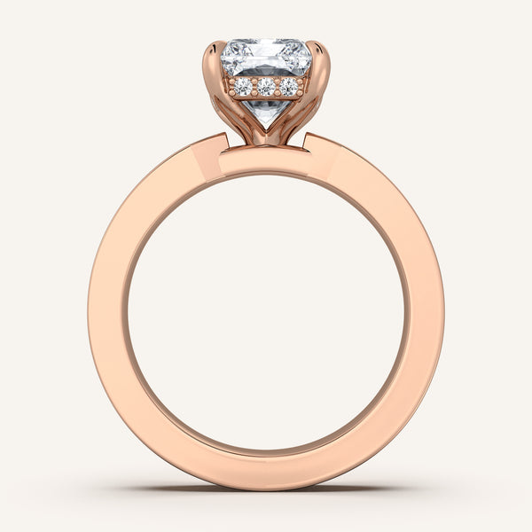 Radiant Cut Vintage Inspired Engagement Ring | 18k Rose Gold