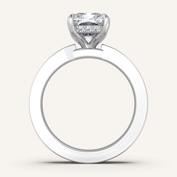 Radiant Cut Vintage Inspired Engagement Ring | 18k White Gold
