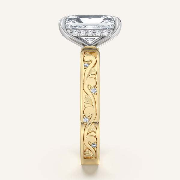 Vintage Inspired Engagement Ring | 14k Two Tone