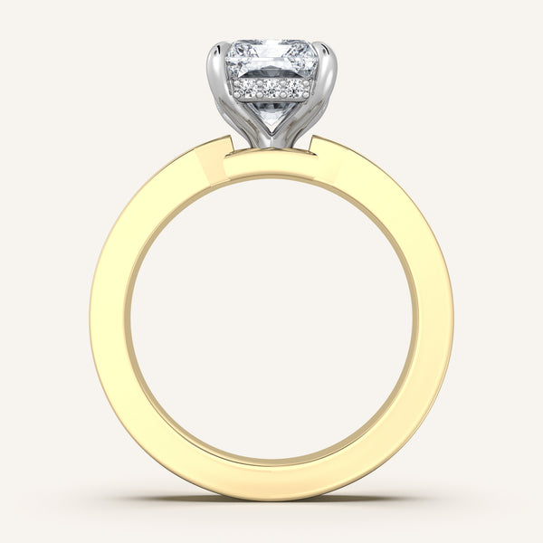 Radiant Cut Vintage Inspired Engagement Ring | 18k Two Tone