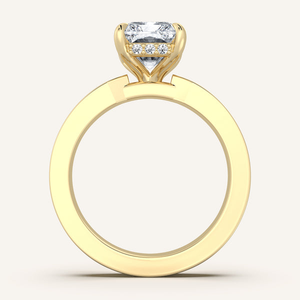 Radiant Cut Vintage Inspired Engagement Ring | 18k Yellow Gold