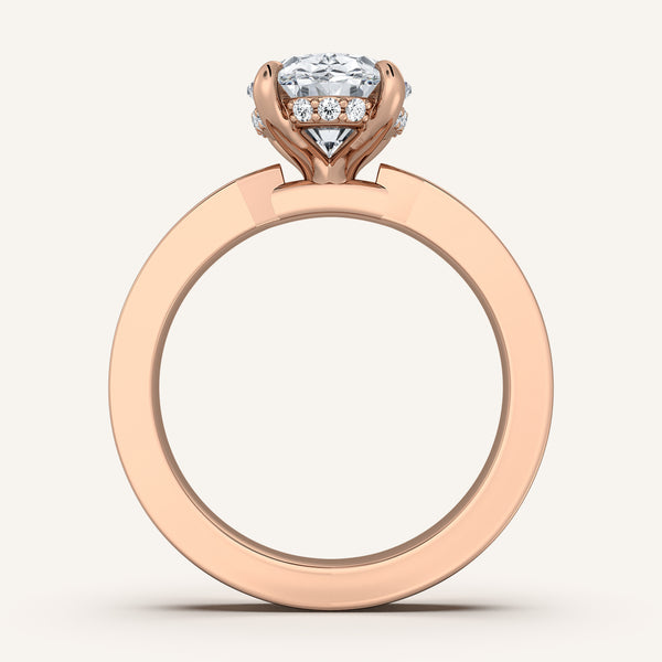 Oval Vintage Inspired Engagement Ring | 18k Rose Gold