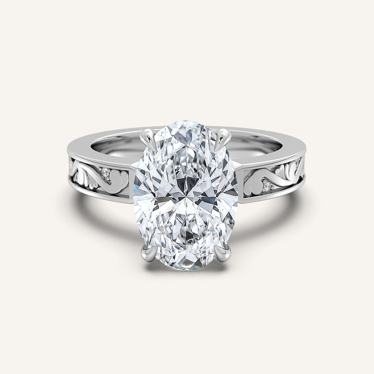 Image for Oval Vintage Inspired Engagement Ring | Platinum
