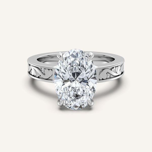 Vintage Inspired Engagement Ring | 18k White Gold