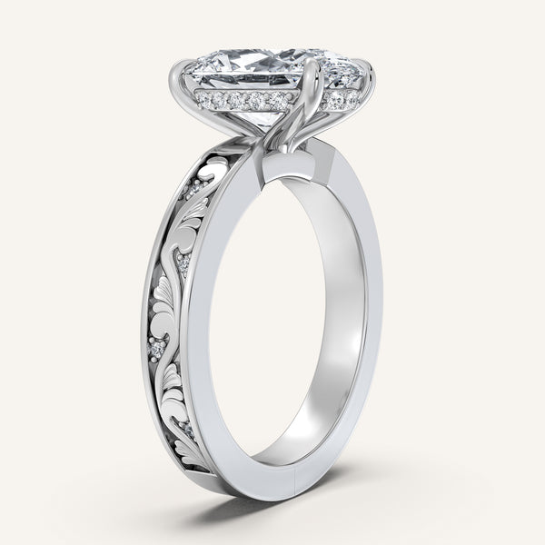 Oval Vintage Inspired Engagement Ring | Platinum