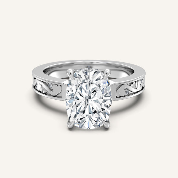 Cushion Cut Vintage Inspired Engagement Ring | Platinum