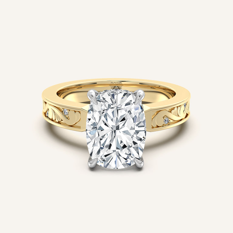 Image for Cushion Cut Vintage Inspired Engagement Ring | 18k Two Tone