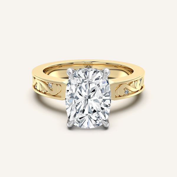 Vintage Inspired Engagement Ring | 18k Two Tone