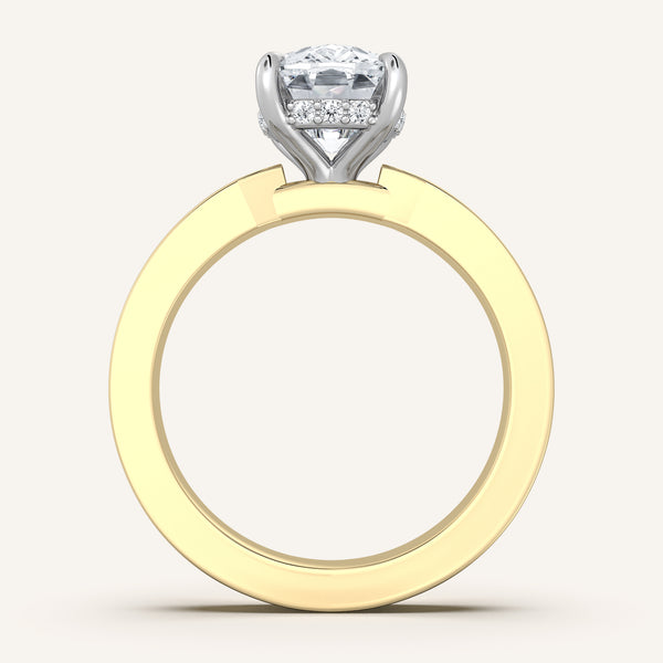 Cushion Cut Vintage Inspired Engagement Ring | 18k Two Tone
