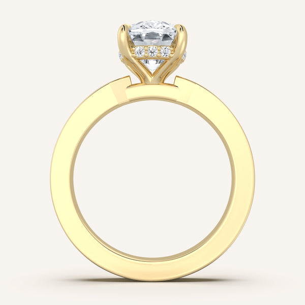 Cushion Cut Vintage Inspired Engagement Ring | 18k Yellow Gold
