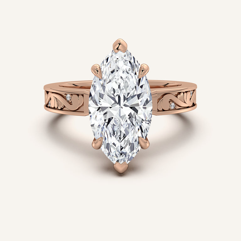 Image for Marquise Vintage Inspired Engagement Ring | 18k Rose Gold