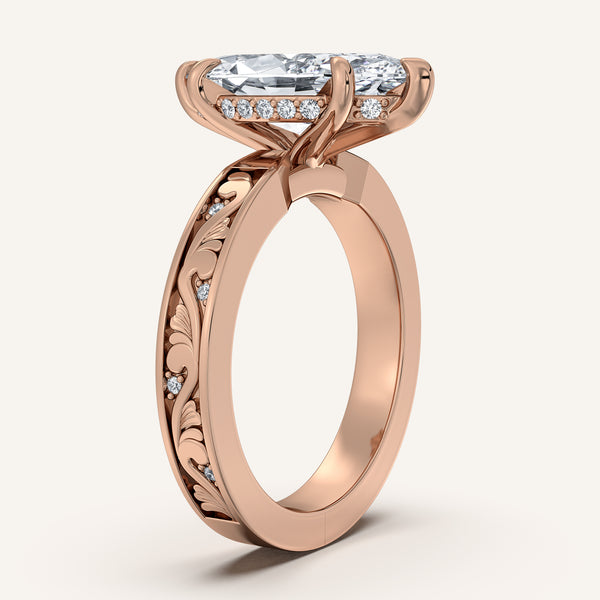 Marquise Vintage Inspired Engagement Ring | 14k Rose Gold
