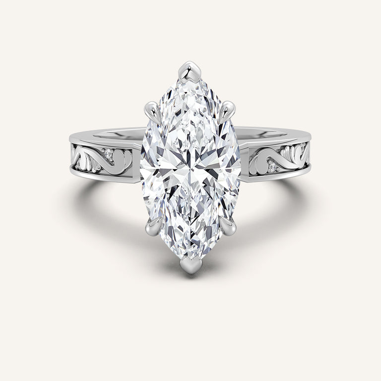 Image for Vintage Inspired Engagement Ring | 18k White Gold