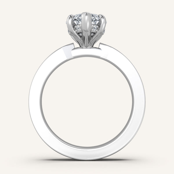 Vintage Inspired Engagement Ring | 18k White Gold