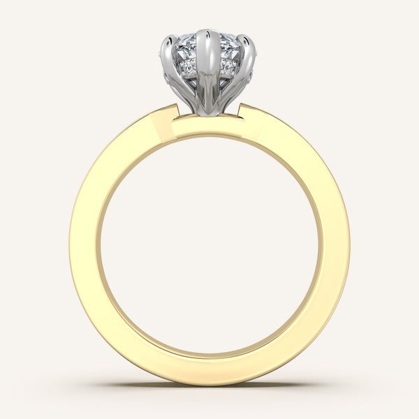 Vintage Inspired Engagement Ring | 14k Two Tone