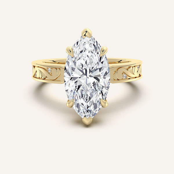 Vintage Inspired Engagement Ring | 14k Yellow Gold